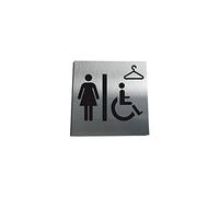 AUA SIGNALETIQUE - Plaque Alu Brossé Vestiaires Personnel Femmes - 130x130 mm