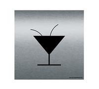 AUA SIGNALETIQUE - Plaque Aluminium Brossé Bar - 130x130 mm