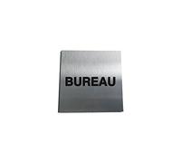 AUA SIGNALETIQUE - Plaque Aluminium Brossé BUREAU - 130x130 mm