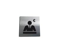 AUA SIGNALETIQUE - Plaque Aluminium Brossé Commercial - 130x130 mm