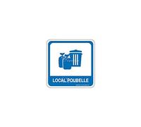 AUA SIGNALETIQUE - Plaque de porte Local Poubelle PvcSign avec double face adhésif
