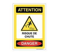 AUA SIGNALEtique - Señal con esquinas redondeadas - Atención riesgo de caída - 150 x 210 mm, aluminio Dibond 3 mm