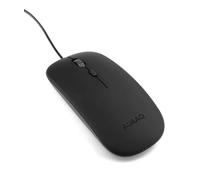 AUAAQ Ratón USB con cable de 4 botones con diseño delgado, doble DPI y comodidad simple, Plug and Play para Mac, Windows, PC, portátil, color negro