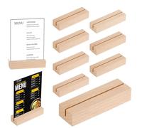 Auauraintt 10 piezas para Tarjetas de Madera, Tarjeteros de Madera de Haya, Tarjeteros de Madera para Fotos para Bodas, Banquetes y Fiestas, Tarjeteros de Menú, Portafotos, Tarjeteros (color madera)