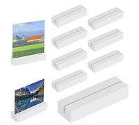 Auauraintt 10 Piezas Tarjeteros de Madera de Haya para Fotos, Bodas, Banquetes y Fiestas - Portafotos y Tarjeteros de Menú (Blanco)