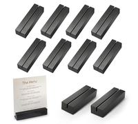 Auauraintt 10 Piezas Tarjeteros de Madera de Haya para Fotos, Menú y Portafotos - para Bodas, Banquetes y Fiestas - Color Negro