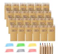 Auauraintt 24 Cajas de 6 Mini Lápices de Colores, 6 Mini Lápices por Caja para Infantiles, Regalos para Cumpleaños Infantiles y Colegios, Apto para Guardería, Hogar, Escuela