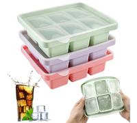 Auauraintt 3 Pack cubiteras de hielo, bandejas para cubitos de hielo de silicona con tapa, apilables y aptas para lavavajillas, para cócteles, cerveza, vino y snacks para bebés incluidos