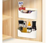 Auauraintt Caja de almacenamiento para puerta de armario de cocina, 2 unidades, autoadhesiva, para armario, baño, frigorífico, objetos pequeños, caja de almacenamiento