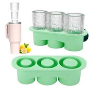 Auauraintt Molde de silicona para cubitos de hielo Stanley,cilindros huecos bandejas de cubitos de hielo,bandeja para cubitos de hielo con tapa para,sin BPA, para 20-40 oz accesorios (B)