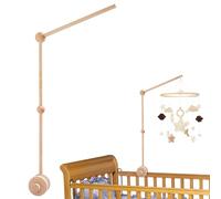 Auauraintt Soporte Móvil de Madera para Bebé, soporte de madera para colgar para cuna de bebé ajustable, hecho de madera, adecuado para cunas decoración y cambiadores