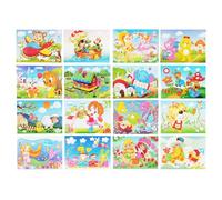 AUAUY 16 Piezas Pegatinas de Mosaicos Manualidad, Dibujos Animados de Mosaicos Infantiles, DIY Mosaico Pegatinas Creativo, Kit de Mosaico Adhesivo, Kit de Manualidades para NiñOs de 3 A 8 AñOs