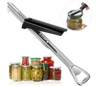 AUAUY 1PCS Ajustable Abrelatas Manual, Abridor de Latas para Artritis, Abre Botes Tarros para Manos DéBiles, Acero Inoxidable Abridor de Tarros, Abrelatas Profesional para Personas Mayores (Negro)