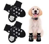 AUAUY 2 Pares Calcetines para Perros y Gatos con Correa Ajustable, Zapatos para Perros PequeñOs Medianos y Grandes, Cachorros - Dejar de Lamer - S