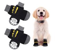AUAUY 2 Pares Calcetines para Perros y Gatos con Correa Ajustable, Zapatos para Perros PequeñOs Medianos y Grandes, Cachorros - Dejar de Lamer - S