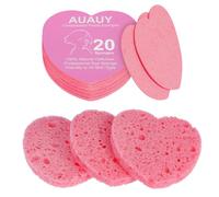 AUAUY 20Pzs Esponjas faciales comprimidas, Desmaquillantes, Corazón, Rosa