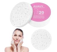 AUAUY 20Pzs Esponjas faciales comprimidas, Desmaquillantes, Redonda, Blanco