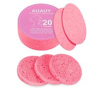 AUAUY 20Pzs Esponjas faciales comprimidas, Desmaquillantes, Redonda, Rosado