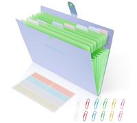 AUAUY 2PCS Carpetas Archivadoras, Carpeta Clasificadora Expandible con 8 Bolsillos y Etiquetas, Clasificador Documentos, Carpeta Acordeon A4, Organizador Documentos para Suministros, Oficina (Púrpura)