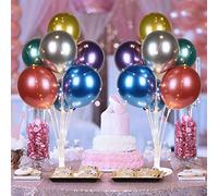 AUAUY 2Pz Soporte para Globos, Kit de Soporte de Globos de Mesa Reutilizable con 18 Globos y 2 Luces, Soporte de Globo Transparente con Base, para decoración de Bodas, Cumpleaños, Celebraciones