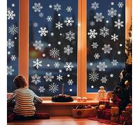 AUAUY 302Pz Halloween Pegatinas de Ventanas Doble Cara, Copos de Nieve, Decoración para Puertas y Paneles de Ventana, PVC Adhesivas Estáticas Navideña