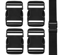 AUAUY 38mm Hebillas de Plastico con Clips, 8PCS Extremos Ajustables Dobles Hebilla Mochila, Cierre Mochila para CinturóN de Mochila, Accesorios de ReparacióN de Mochila, Correas de Equipaje