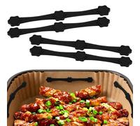 AUAUY 4 Piezas Imanes Airfryer para Papel, Air Fryer Accesorios de 12,5 cm, Imanes Silicona Hebillas Magnéticas para Papel Freidora, Evita que las Hojas de Papel Desechables Cubran los Alimento, Negro