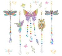 AUAUY 5 Pzs Mariposa Pintura Diamantes, 5D DIY Diamond Painting Kit Completo, Doble Cara Diamond Painting para Adolescente y Adultos, Dibujos con Diamantes, Pintura Diamante para Regalos de Cumpleaños