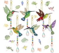 AUAUY 6 Pzs Pajarito Pintura Diamantes, 5D DIY Diamond Painting Kit Completo, Doble Cara Diamond Painting para Adolescente y Adultos, Dibujos con Diamantes, Pintura Diamante para Regalos de Cumpleaños