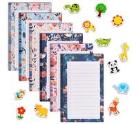 AUAUY 6PCS Bloc de Notas MagnéTico, Corto Bloc MagnéTico para Nevera, DiseñO de Flores To Do List, Bloc Notas con 12PCS Mini Imanes para Refrigerador, Lista Compra Nevera Magnetica, 50 Hojas por Bloc