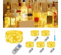 AUAUY 6PCS LED Guirnaldas Luces, 3m 30LED Batería Luces LED Alambre Fairy Lights, Luces de Hadas con Temporizador, Luces Decorativas Interior y Exterior para Bodas, Fiestas, Tarros, Hogar, Jardín