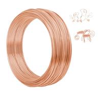 AUAUY Alambre de aluminio de calibre 18 para manualidades, alambre flexible de 1 mm y 165 pies para manualidades, fabricación de joyas, fabricación de coronas y esculpir - Oro rosa