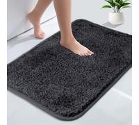 AUAUY Alfombra Baño, Extra Suave Microfibra Alfombra Ducha Antideslizante, Alfombra de BañO Lavable A MáQuina Bathroom Mat para Inodoro, BañEra, Ducha (40 * 60cm, Gris Oscuro)