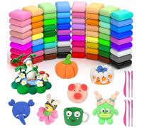 AUAUY Arcilla Polimerica Secado al Aire, 72 Colores Arcilla PoliméRica con 6 Herramientas para Esculpir, Foamy Moldeable Air Dry Clay, No TóXicas Plastilina Regalo para NiñOs y NiñAs de 3 a 12 AñOs