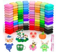 AUAUY Arcilla Polimerica Secado al Aire, 96 Colores Arcilla PoliméRica con 6 Herramientas para Esculpir, Foamy Moldeable Air Dry Clay, No TóXicas Plastilina Regalo para NiñOs y NiñAs de 3 a 12 AñOs
