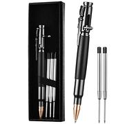 AUAUY Bolígrafo de Metal con Acción de Perno de Titanio, Pluma de Escritura de Oficina Retráctil Recargable de Tinta, Bolígrafo de Gama Alta con 5 Recargas y Caja de Regalo- Negro
