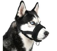 AUAUY Bozal de Nylon para Perros, Bozal Lazo Ajustable, Negro (XL)