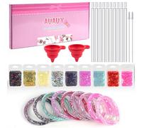 AUAUY Glitter Bracelet Making Kits Gifts, 31PCSBrillo de Estrella Pulsera de Lentejuelas Haciendo Kits, Glitter Water Bracelets Craft Kit, DIY Kit de Actividad Manual Creativos para NiñAs de 6-12 AñOs