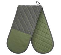 AUAUY Guantes Horno Dobles,Manoplas Dobles para Horno 250 °C/472 °F Resistentes Al Calor, Manoplas Horno, Silicona Antideslizantes Guantes de Horno Dobles con Cuerdas para Horno, Cocinar Verde