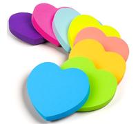 AUAUY Hojas Notas Adhesivas en Forma de Corazón, Pack de 8 Bloc Notas, 100 Hojas por Bloc, 70 mm x 68 mm, Colores para Lista Tareas Pendientes, Notas Libros de Texto y Recordatorios Oficina