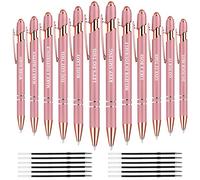 AUAUY Juego de 12 bolígrafos de oficina Snarky, con 12 recambios de repuesto, lápiz capacitivo 2 en 1, bolígrafo inspirador de metal para oficina, bolígrafos divertidos para compañeros de trabajo