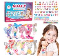 AUAUY Kit para Hacer Pulseras Niñas, Hacer Pulseras Regalo NiñAs 5 6 7 8 9 10 11 12 AñOs, Abalorios para Hacer Pulseras para NiñAs, Regalos de CumpleañOs y Suministros para Recuerdos de Fiesta-A