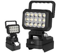 AUAUY Lámpara de Trabajo para Makita 18 V, 45 W 3400lm Foco LED Inalámbrica Portátil, LED Lámpara con 2 Puertos USB para Camping, Reparación de Vehículos y Emergencias (sin Batería)