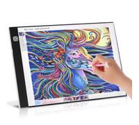 AUAUY Mesa de Luz para Calcar, A5 Mesa de Luz Alimentado Por Usb, 3 Niveles Brillo Ajustable Tableta de Luz, Mesa de Dibujo Almohadilla de Luz Rastreo Brillo Regulable Continua para Diamond Painting