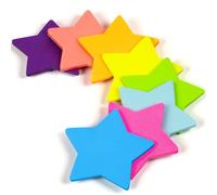 AUAUY Notas Adhesivas Forma de Estrella, Pack de 8 Bloc Notas, 30 Hojas por Bloc, 66 mm x 66 mm, Colores para Lista Tareas Pendientes, Notas Libros de Texto y Recordatorios Oficina