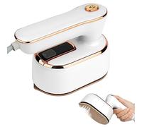 AUAUY Plancha de vapor mini, 1000 W, viajera y portátil, plancha de mano con depósito de agua de 100 ml, planchado seco y húmedo, vapor pequeño, para el hogar y los viajes (blanco)