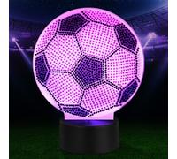 AUAUY Regalo de FúTbol para NiñOs, Lampara Futbol Regalo NiñO 8 AñOs, 3D Luz de Noche de Futbol Regalos para NiñOs de 10 AñOs, 7 Colores LáMpara Infantile, Regalos de CumpleañOs y Navidad para NiñOs