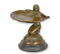 aubaho Cuenco de escultura de bronce, réplica de Maurice Bouval, diseño retro