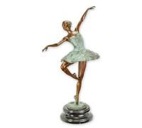aubaho Escultura de bronce bailarina después de Degas, réplica de diseño retro, decoración