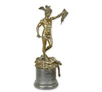 aubaho Escultura de bronce Perseo con cabeza de medusa según Cellini, réplica de diseño retro, decoración